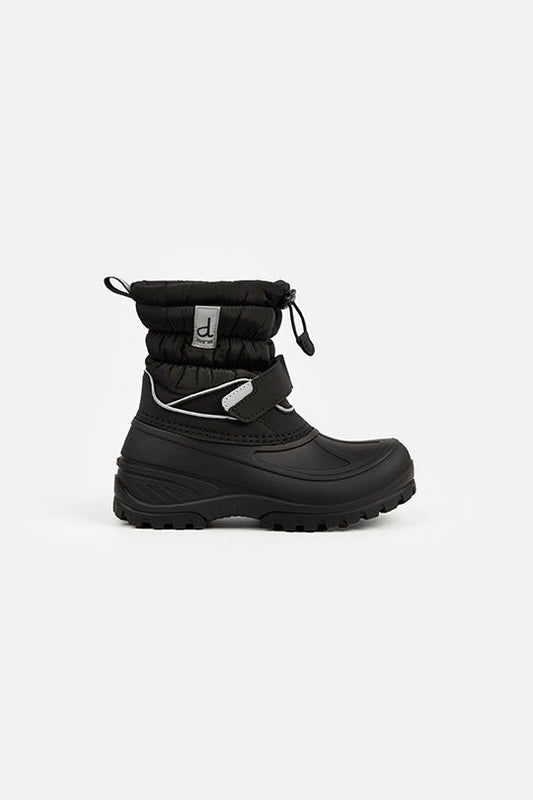 Rubberized Puffer Winter Boots Black-1