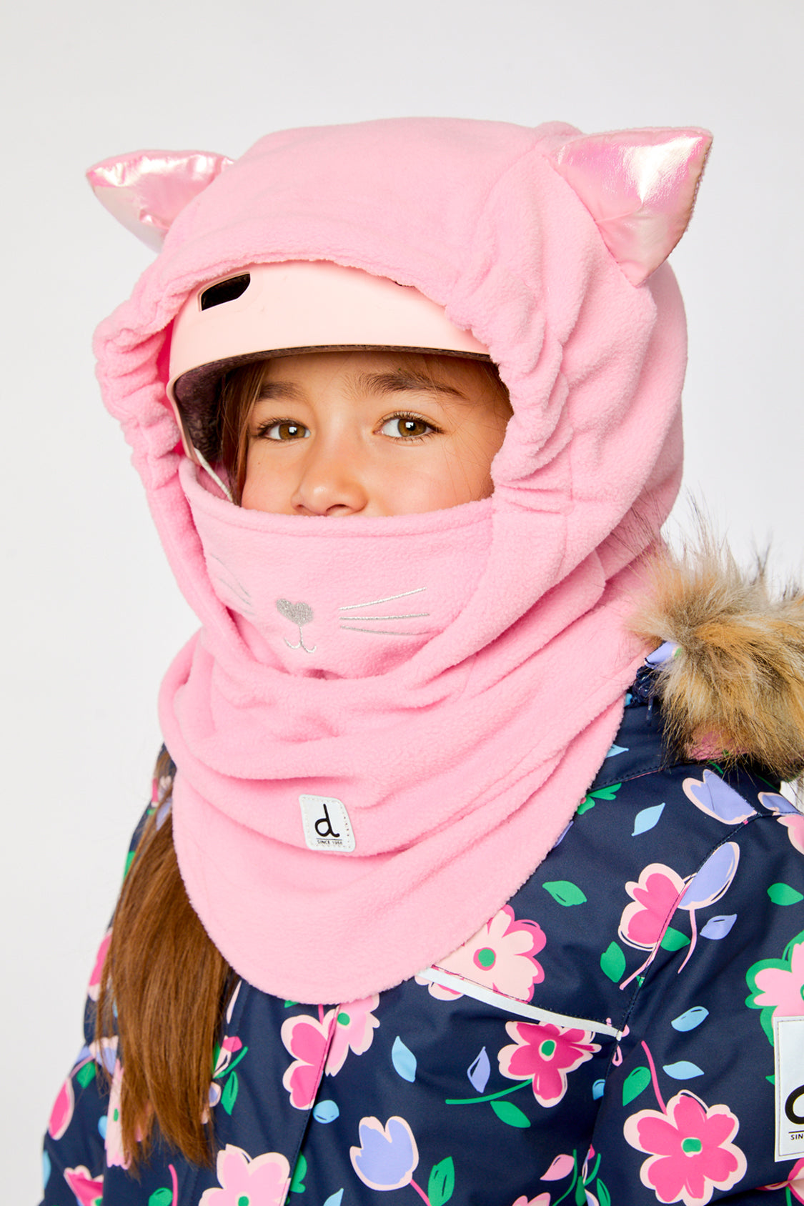Oversized Polar Balaclava For Ski Helmet Pink-2