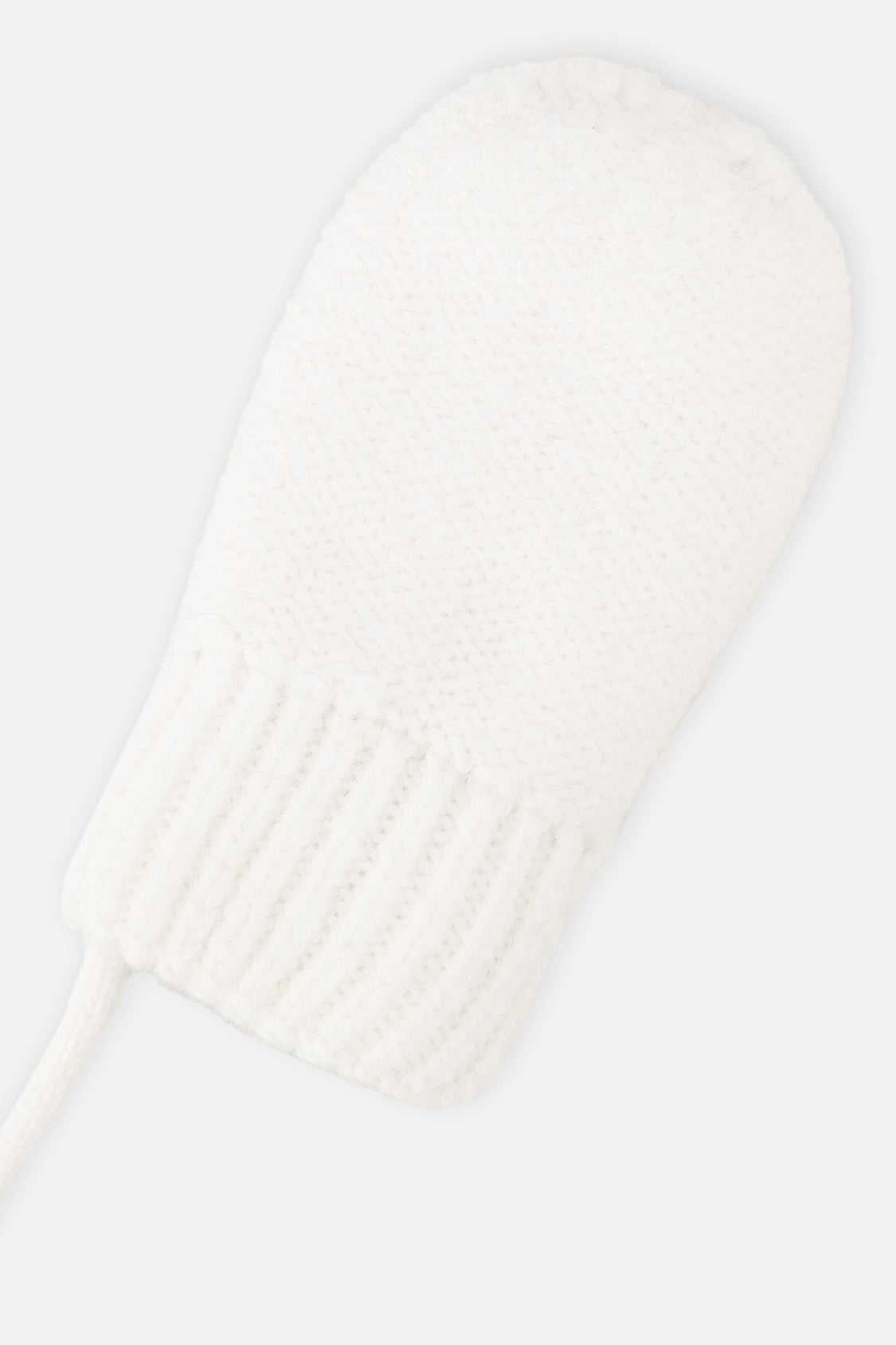Infant Knit Mittens With String Off-White-2
