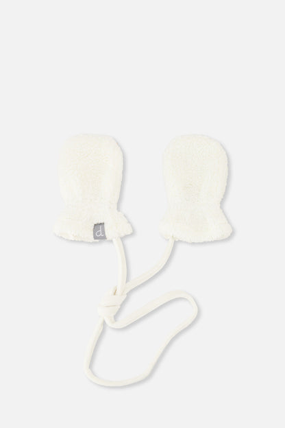 Infant Sherpa Mittens With String Off-White-0
