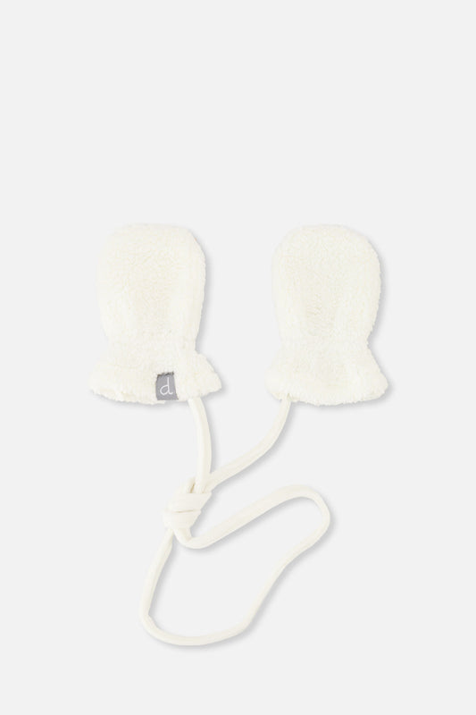 Infant Sherpa Mittens With String Off-White-0