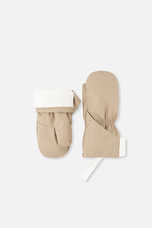 Lined Baby Mittens Taupe-0