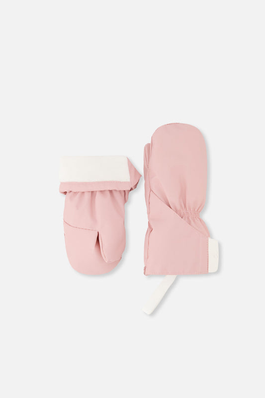 Lined Baby Mittens Pale Dusty Pink-0