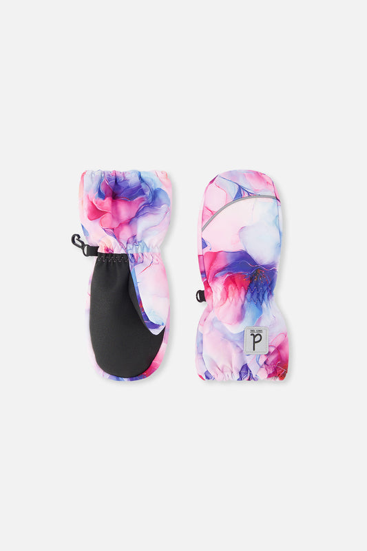 Play Baby Winter Mittens Mauve Flower Print-0