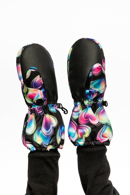 Play Winter Mittens Black Heart Print-3