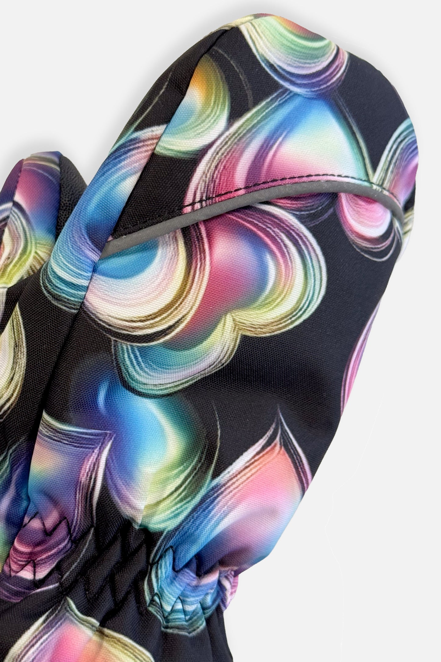 Play Winter Mittens Black Heart Print-2