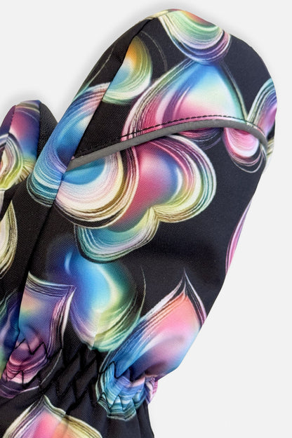 Play Winter Mittens Black Heart Print-2