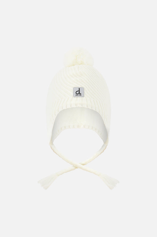 Winter Peruvian Knit Hat With Pompom Off-White-0