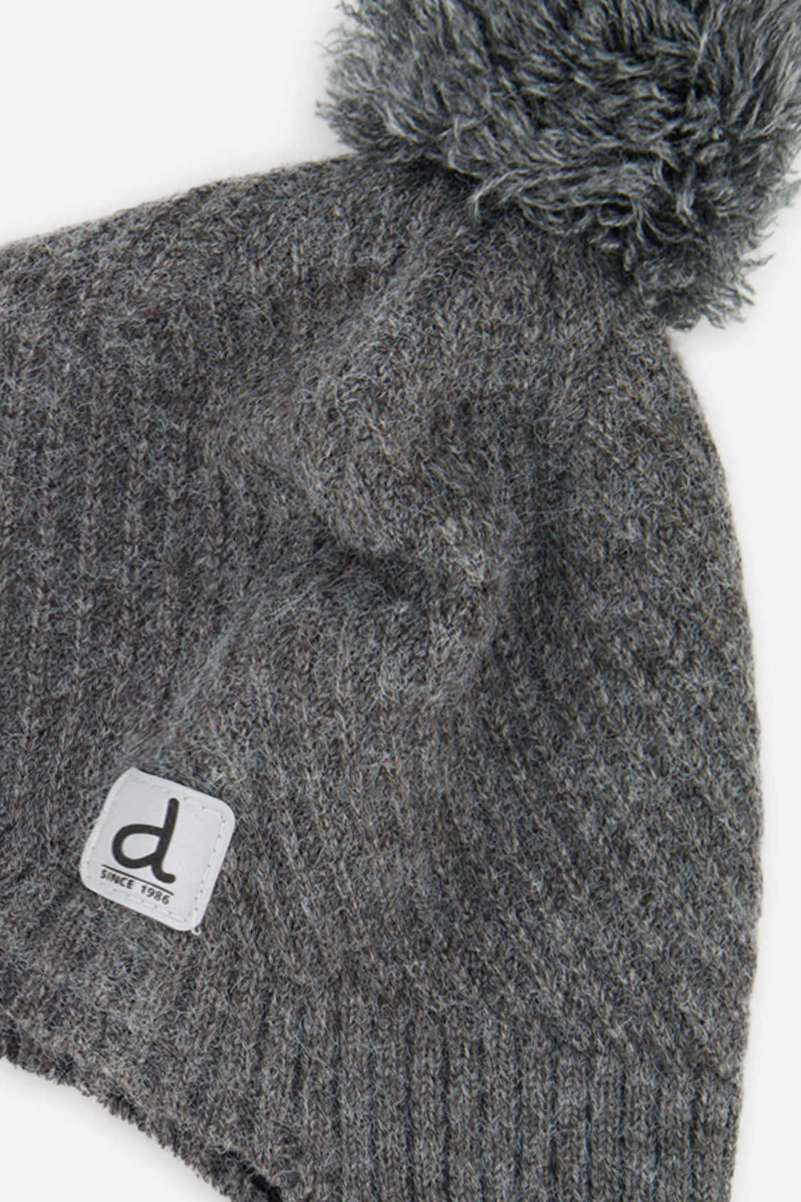 Winter Peruvian Knit Hat With Pompom Cool Dark Grey-3