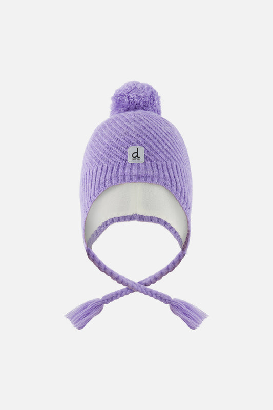 Winter Peruvian Knit Hat With Pompom Violet-0
