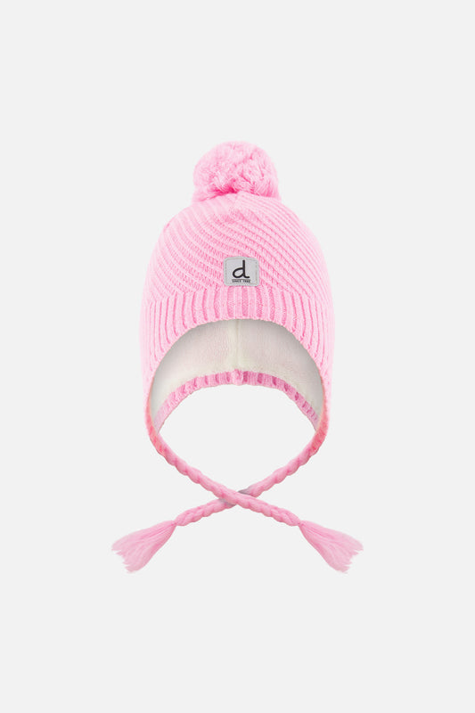 Winter Peruvian Knit Hat With Pompom Pink-0