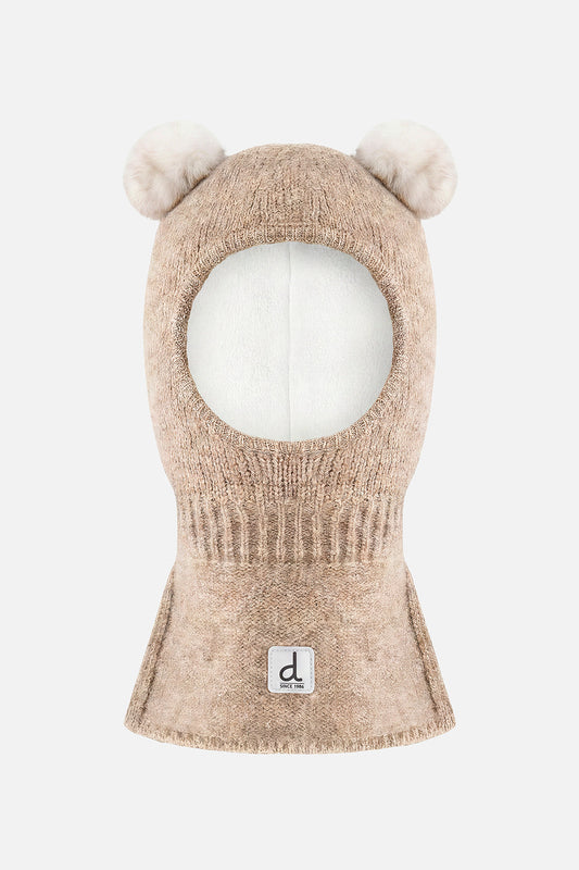 Baby Knit Bear Balaclava Light Taupe-0