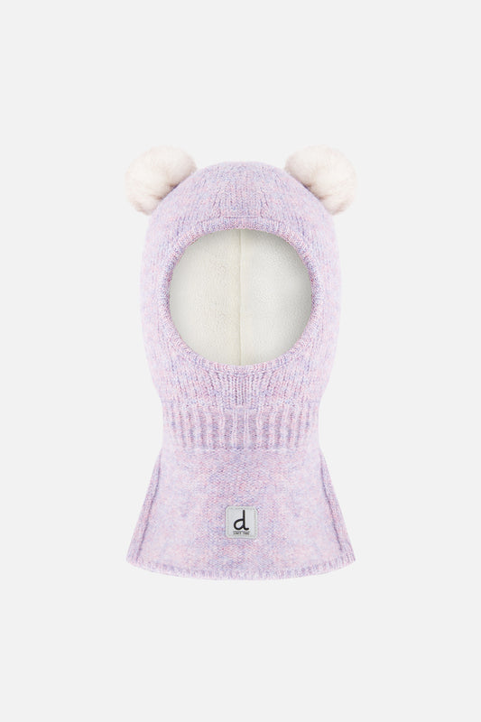 Baby Knit Bear Balaclava Lavender-0
