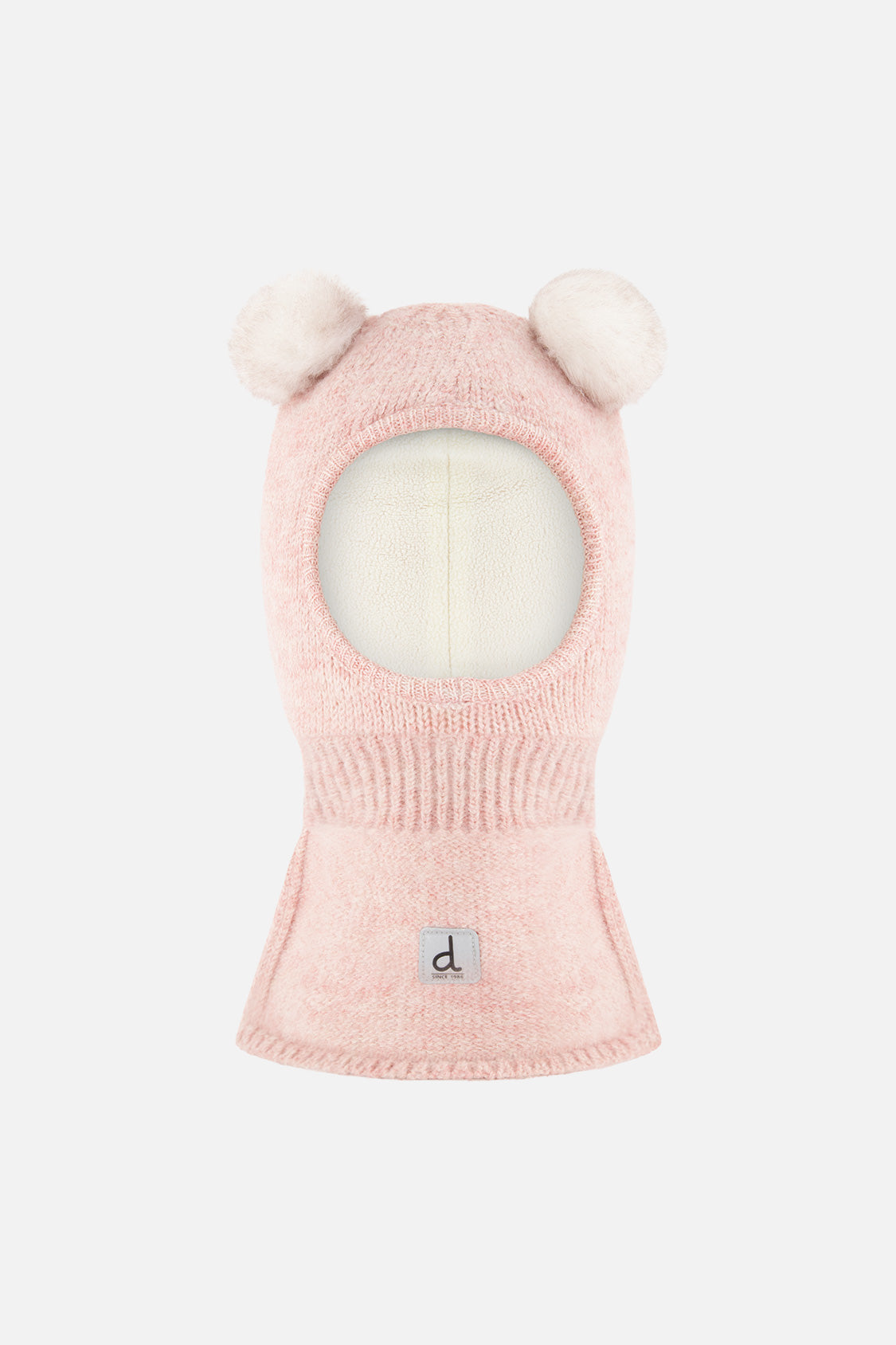 Baby Knit Bear Balaclava Pale Dusty Pink-0