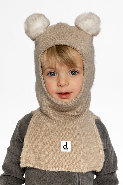 Knit Bear Balaclava Light Taupe-1