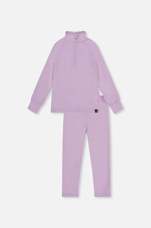 Two Piece Thermal Underwear Lavender-0