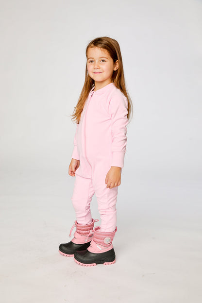 Baby One Piece Thermal Underwear Pale Pink-2