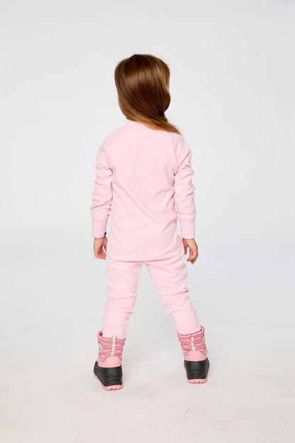 Baby One Piece Thermal Underwear Pale Pink-3