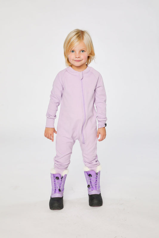 One Piece Thermal Underwear Lavender-1