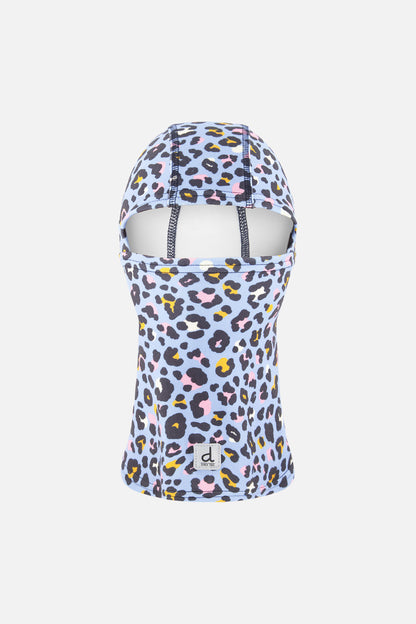 Brushed Jersey Balaclava Blue Leopard Print-0