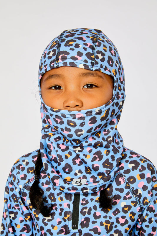Brushed Jersey Balaclava Blue Leopard Print-1