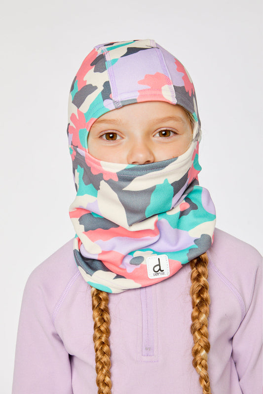 Brushed Jersey Balaclava Coral Camouflage Print-1