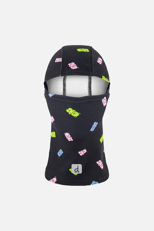 Brushed Jersey Balaclava Black Printed Gummy Bears-0