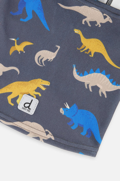 Brushed Jersey Balaclava Grey And Blue Dinosaur Print-3