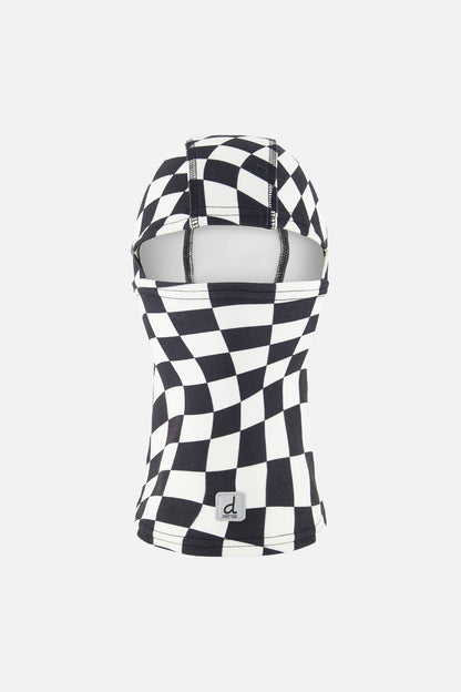Brushed Jersey Balaclava White Checkered Print-0