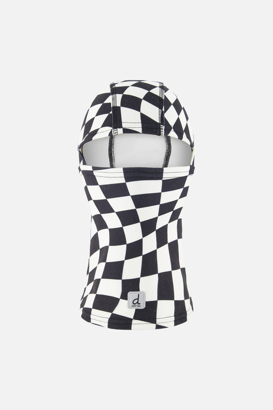 Brushed Jersey Balaclava White Checkered Print-0