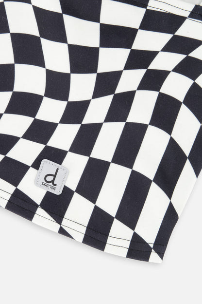 Brushed Jersey Balaclava White Checkered Print-3