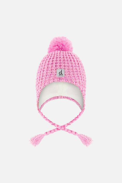 Baby Winter Peruvian Knit Hat With Pompom Pink-0
