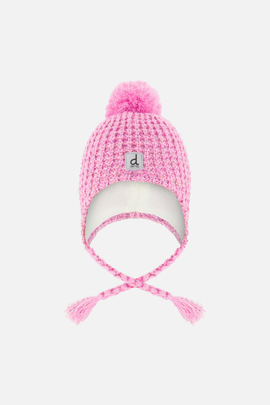 Baby Winter Peruvian Knit Hat With Pompom Pink-0