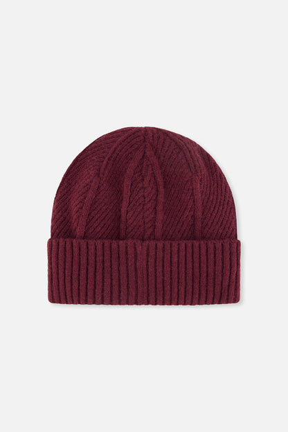 Winter Knit Hat Burgundy-2