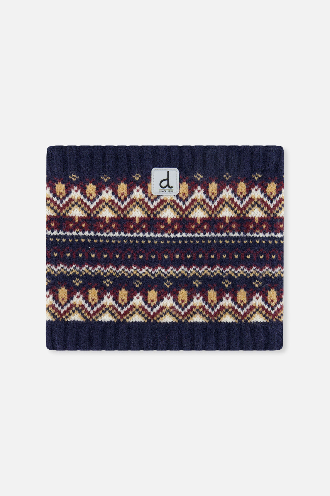 Baby Winter Knit Neckwarmer Blue And Red Jacquard-0