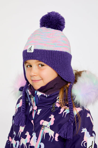 Winter Peruvian Knit Hat With Pompom Multicolored-1