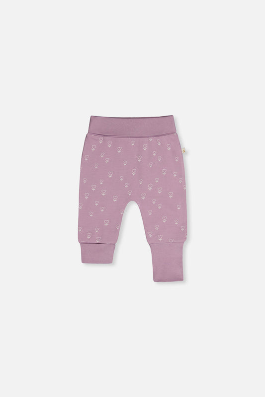 Two Pack Organic Cotton Evolutive Pants Purple Floral Print-1