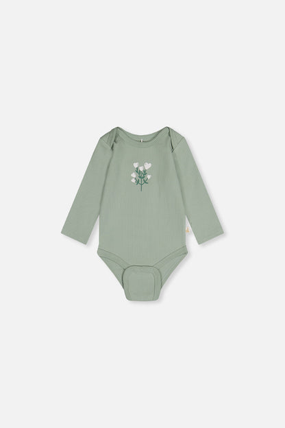Organic Cotton Onesie Greyish Green-1