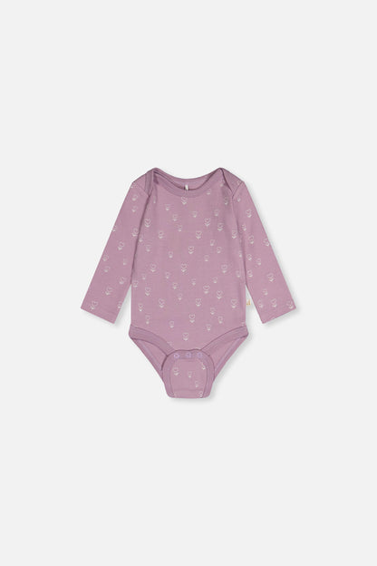 Organic Cotton Onesie Purple Floral Print-2