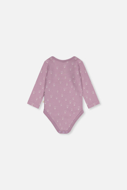 Organic Cotton Onesie Purple Floral Print-3