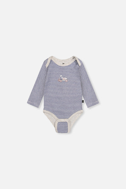 Three Pack Organic Cotton Onesie Beige Printed Airplanes-2