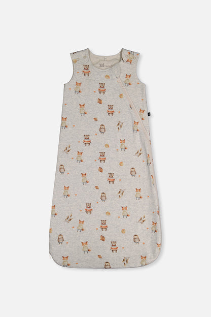 Organic Cotton Sleep Sack Beige Animal Print-0