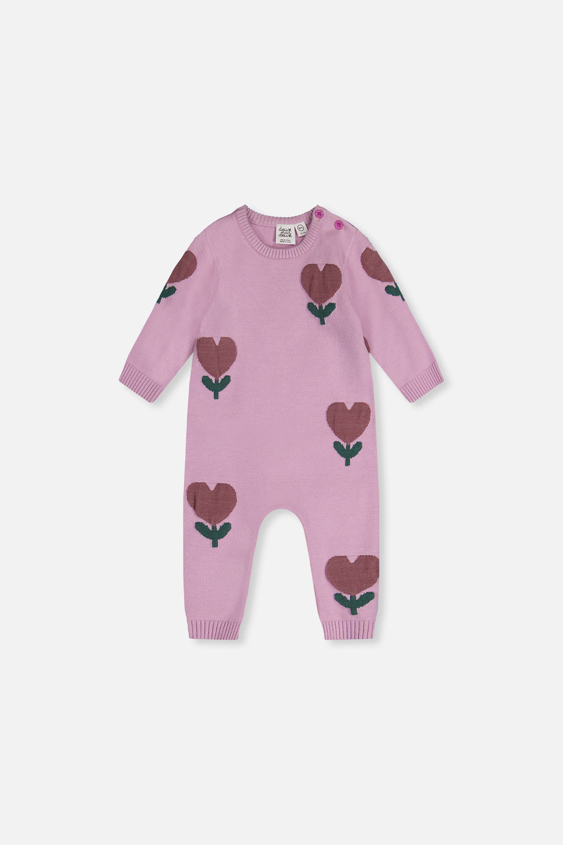 Knitted Intarsia Romper Lilac-0