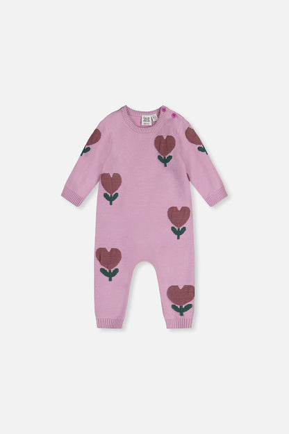 Knitted Intarsia Romper Lilac-0