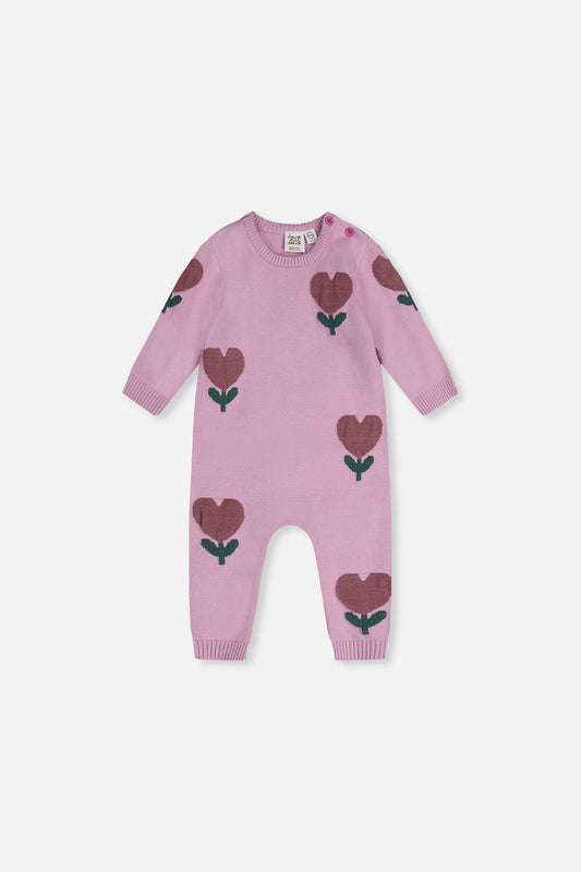 Knitted Intarsia Romper Lilac-0