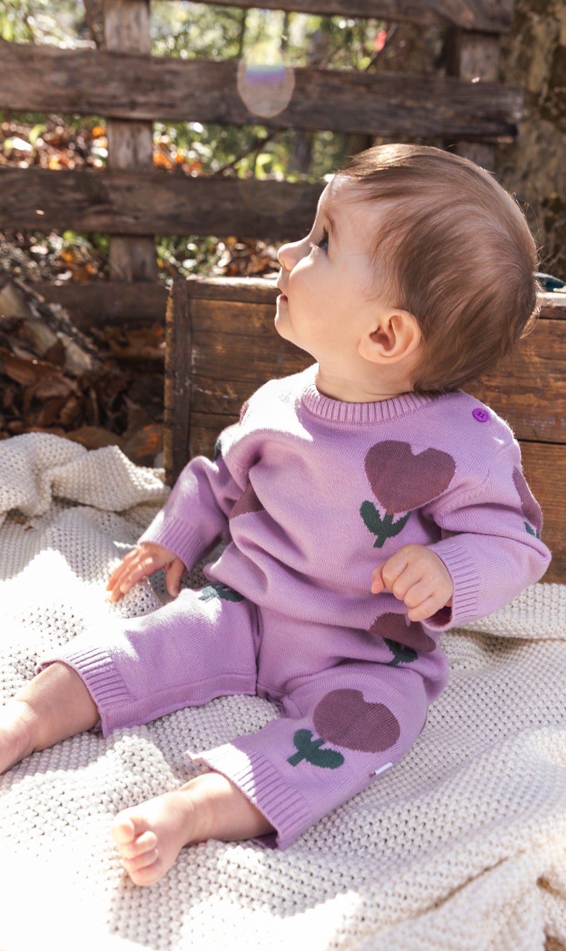 Knitted Intarsia Romper Lilac-1