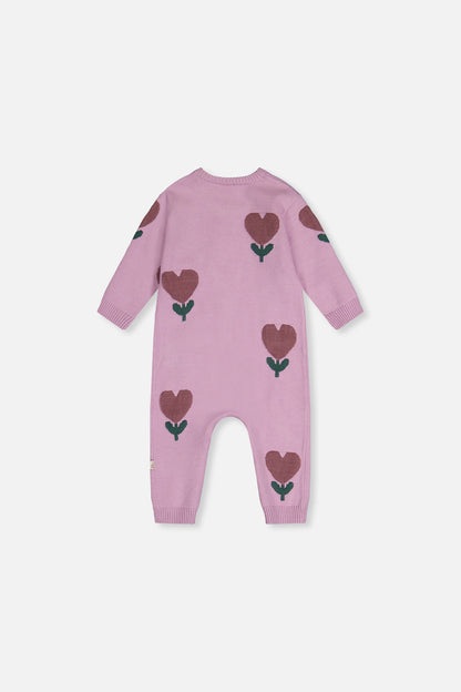 Knitted Intarsia Romper Lilac-2