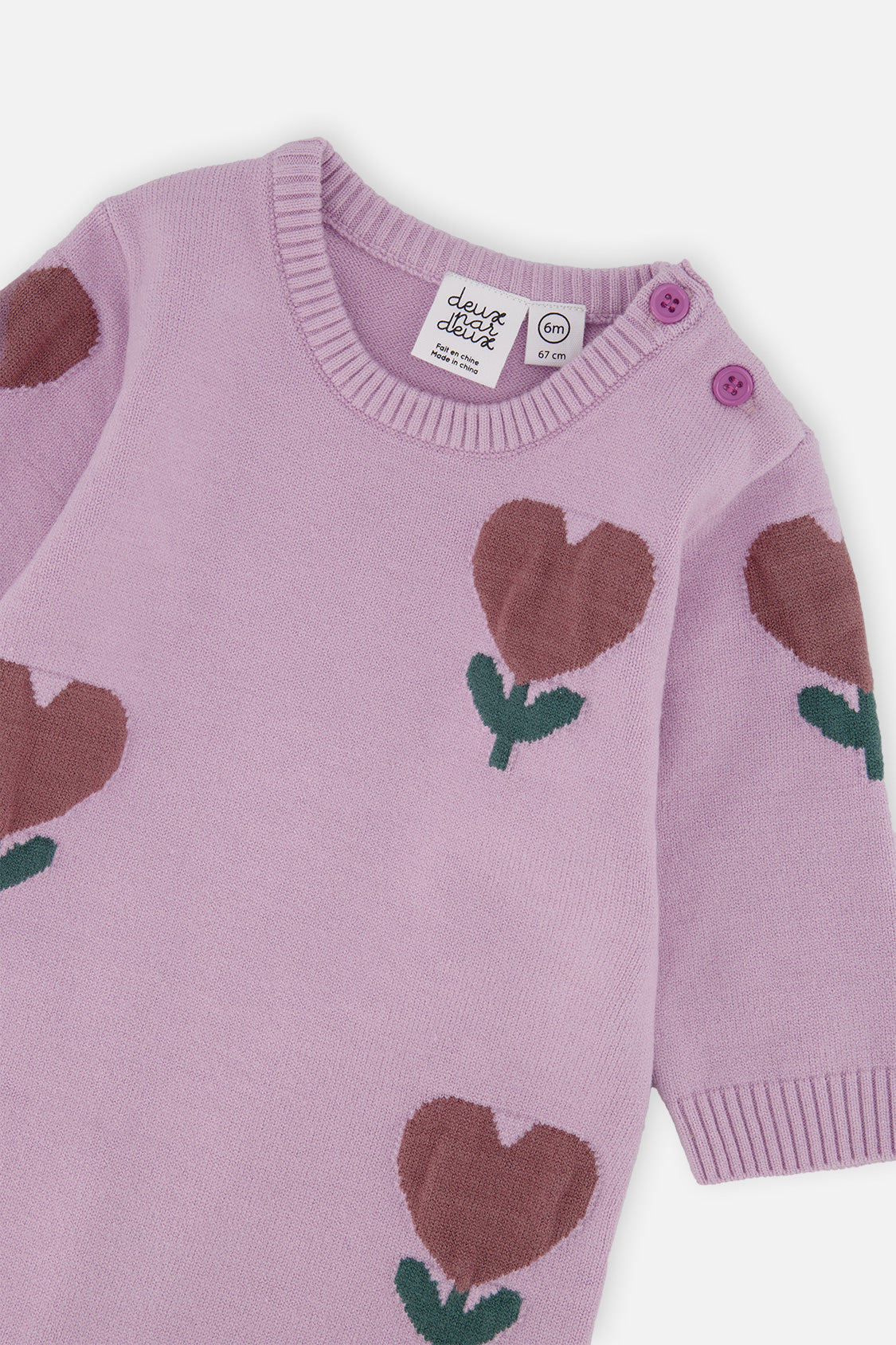 Knitted Intarsia Romper Lilac-3