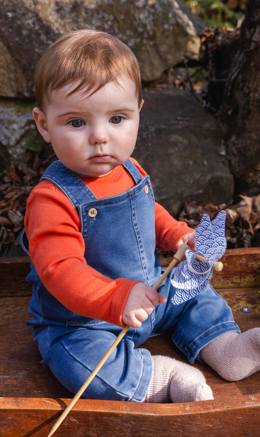 French Terry Denim Overall Light Blue Denim-1