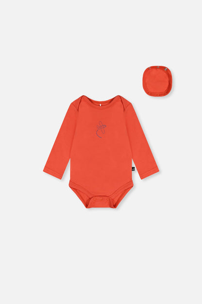 Organic Cotton Onesie Coral-0